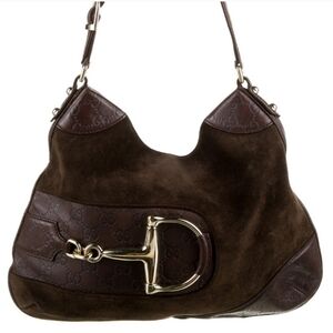 Gucci Signature Suede Hasler Hobo